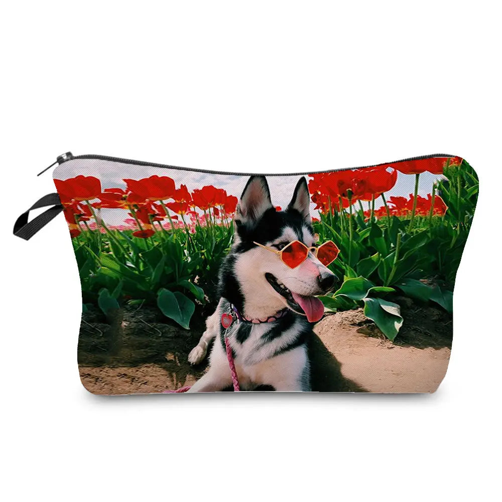 Dog Cosmetic Bag Travel Toiletry Organizer