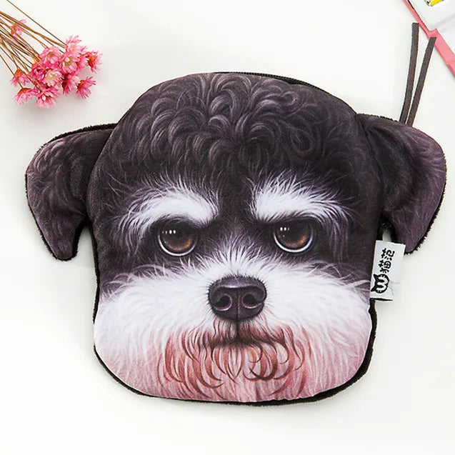 3D wallet zipper dog coin purse