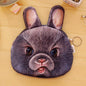 3D wallet zipper dog coin purse