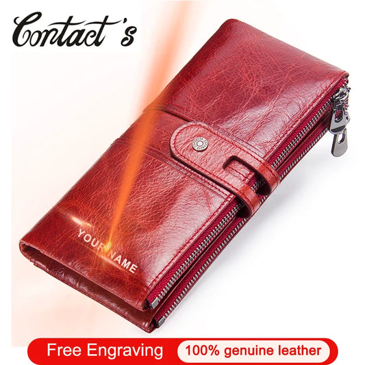 Designer Women Clutch Wallet Cowhide Leather