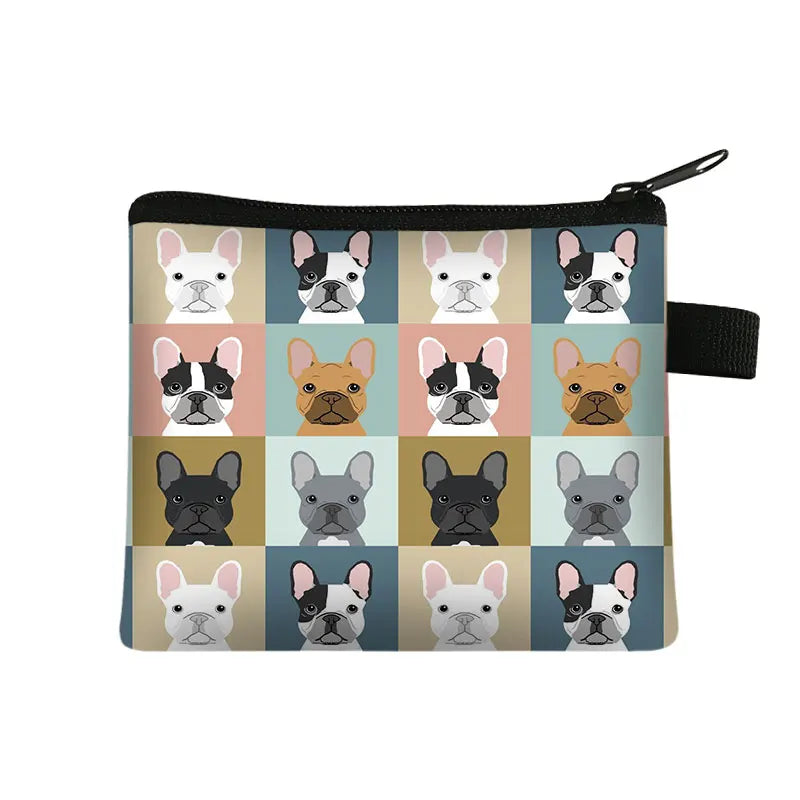 Floral Coin Purse Puppy Print Clutch