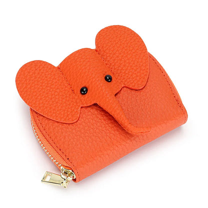 Women Genuine Cow Leather Elephant Shape Wallet