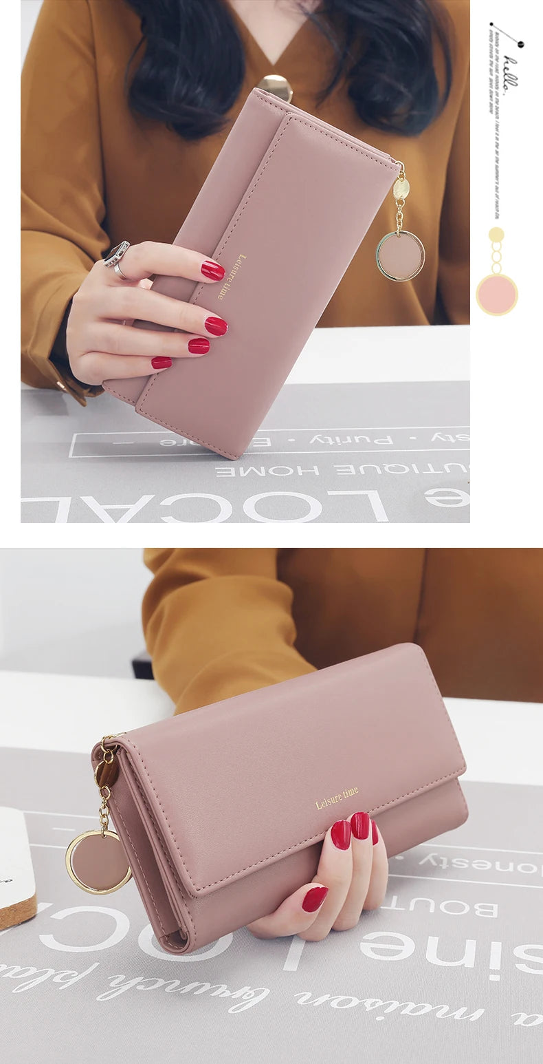 Women Wallets Long Tri-fold Wallet