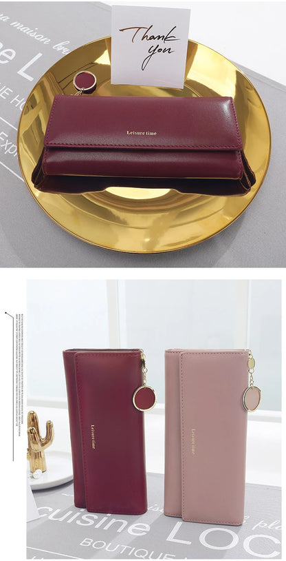 Women Wallets Long Tri-fold Wallet