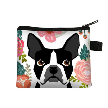 Floral Coin Purse Puppy Print Clutch