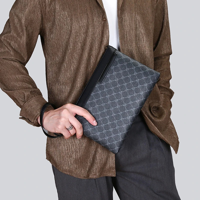 Business Men Clutch PU Leather Phone Handbag