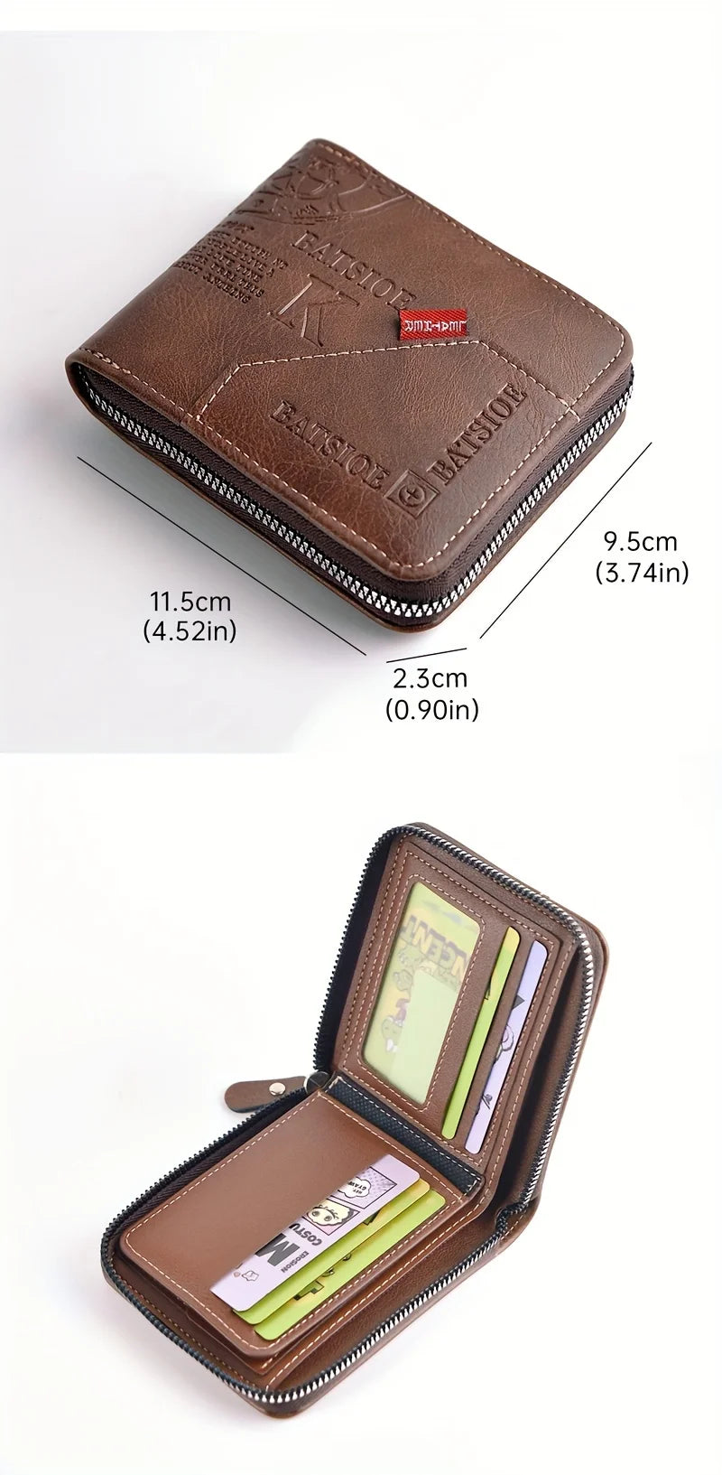 Men's Wallet Made of PU Wax Oil Leather