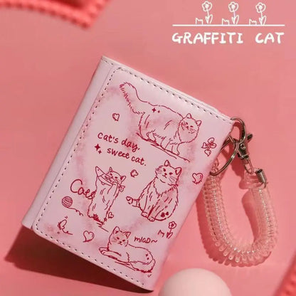 Cat Leather Wallet Card Holder & Coin Purse