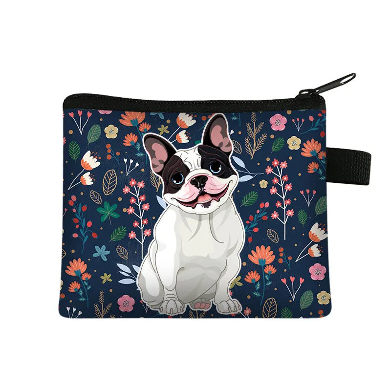 Floral Coin Purse Puppy Print Clutch