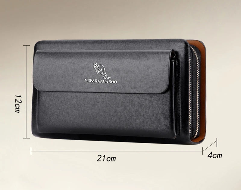 Men's Clutch Bag PU Leather Zipper Wallet