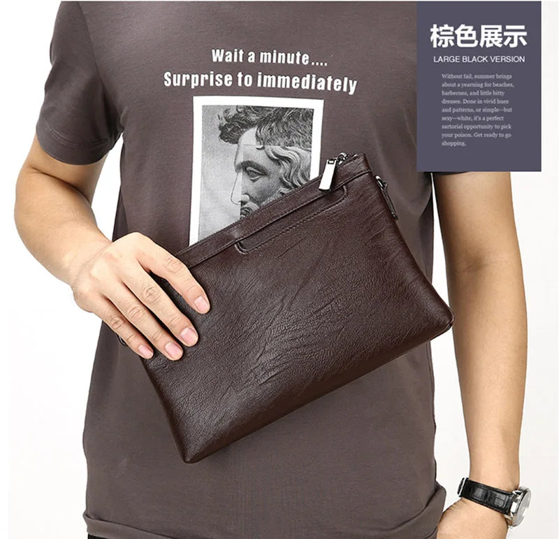 Business Clutch Bag PU Leather Men's Wallet