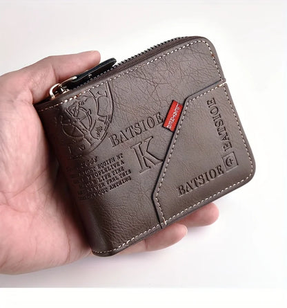 Men's Wallet Made of PU Wax Oil Leather