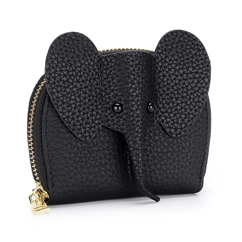 Women Genuine Cow Leather Elephant Shape Wallet