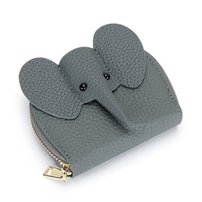 Women Genuine Cow Leather Elephant Shape Wallet