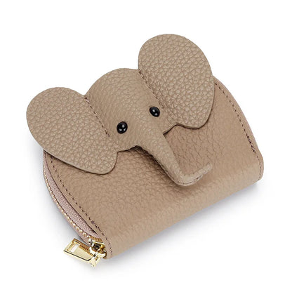 Women Genuine Cow Leather Elephant Shape Wallet