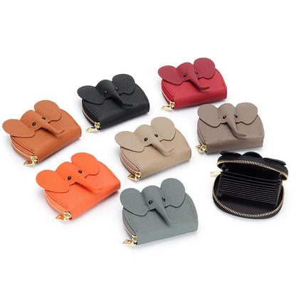 Women Genuine Cow Leather Elephant Shape Wallet