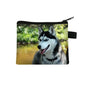 Dog Print Coin Purse – German Shepherd & Husky Card Holder Wallet