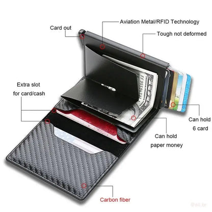 Carbon Fiber Wallet RFID Slim Card Holder