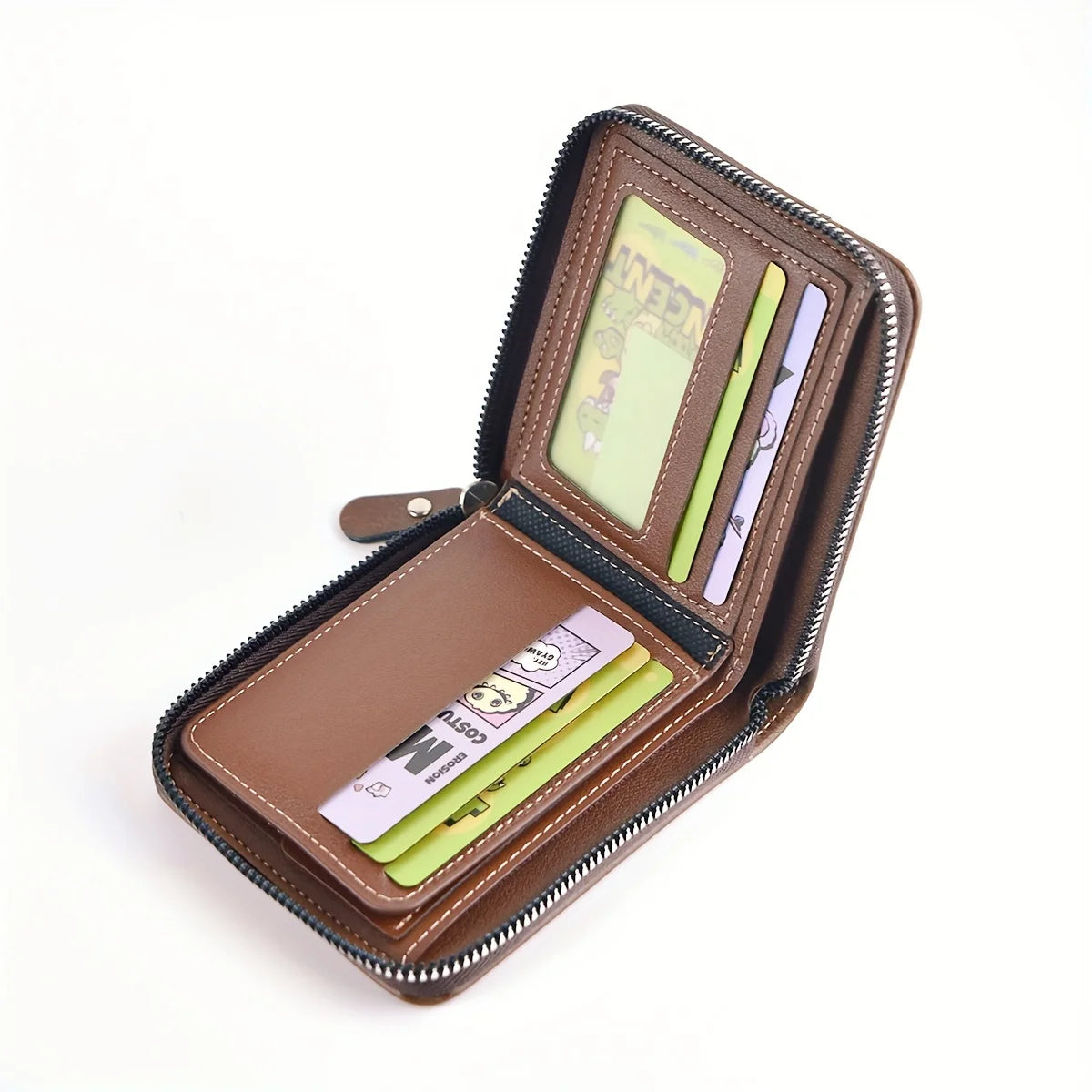 Men's Wallet Made of PU Wax Oil Leather