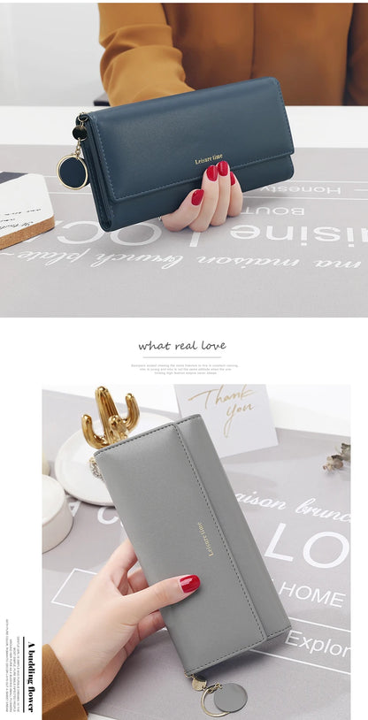 Women Wallets Long Tri-fold Wallet