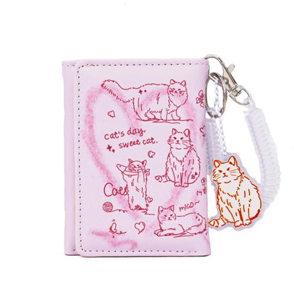 Cat Leather Wallet Card Holder & Coin Purse