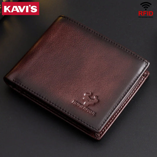 KAVIS Handmade Men's Wallet Genuine Leather