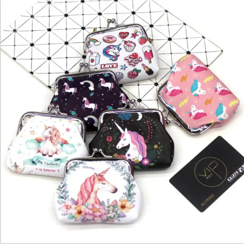 Unicorn Mini Coin Purse – Zipper Wallet for Girls & Women