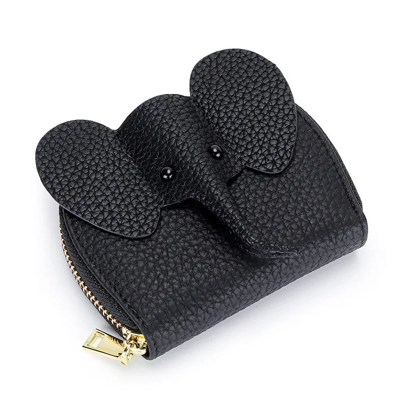 Women Genuine Cow Leather Elephant Shape Wallet