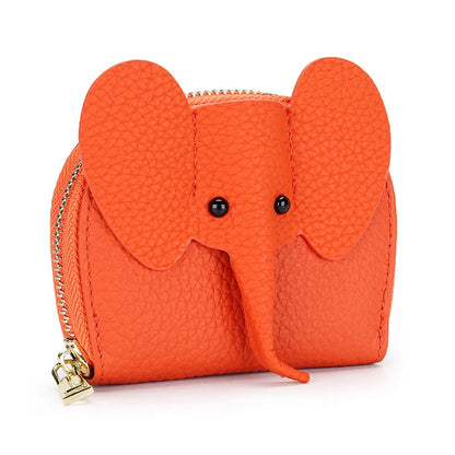 Women Genuine Cow Leather Elephant Shape Wallet