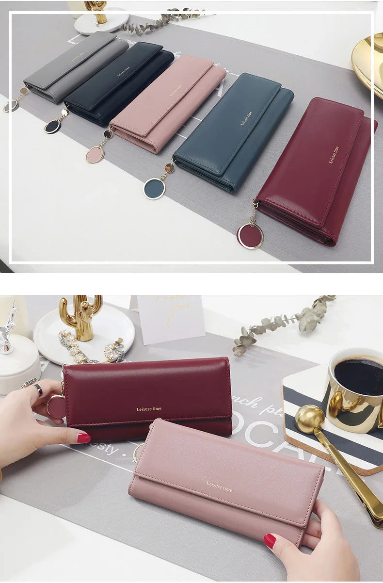 Women Wallets Long Tri-fold Wallet