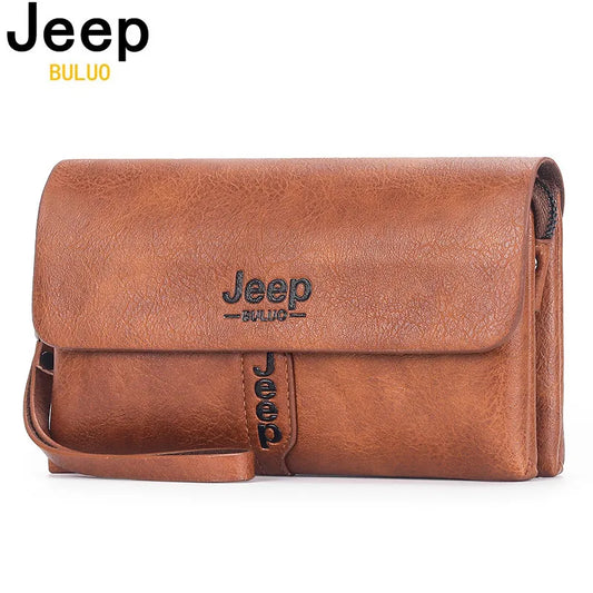 JEEP BULUO Mens Wallet Clutch Bag PU Leather