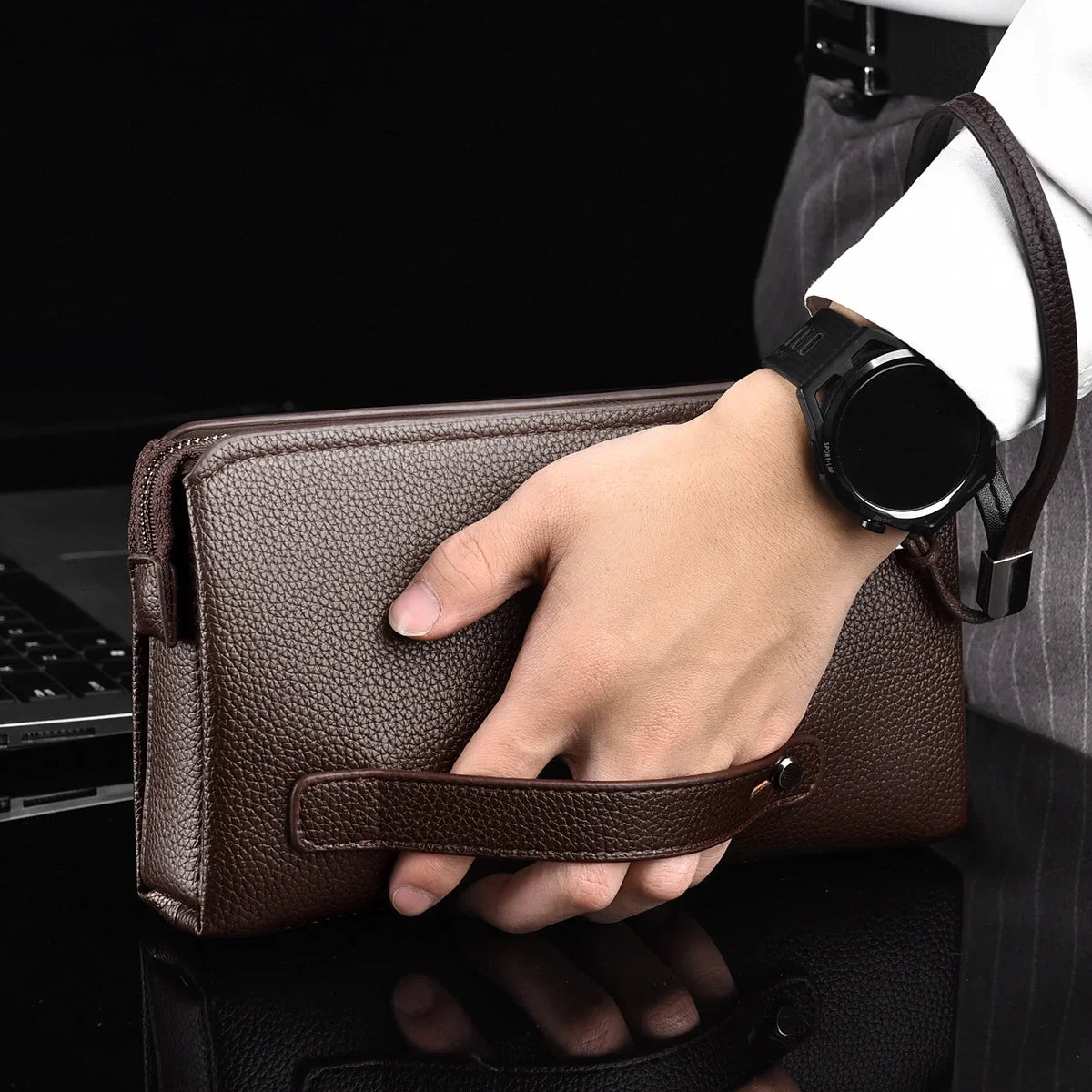 Men's clutch purse PU Leather Phone Bag